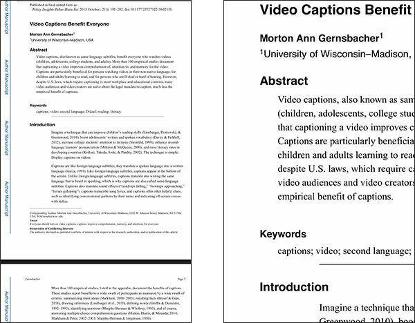 Articles from the National Center for Biotechnology Information in PDF format. One is zoomed in on a mobile phone, the other is fit to the screen.