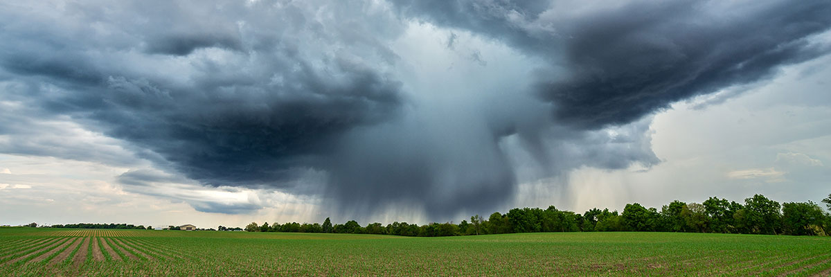 dramatic sky showing a microburst thunderstorm